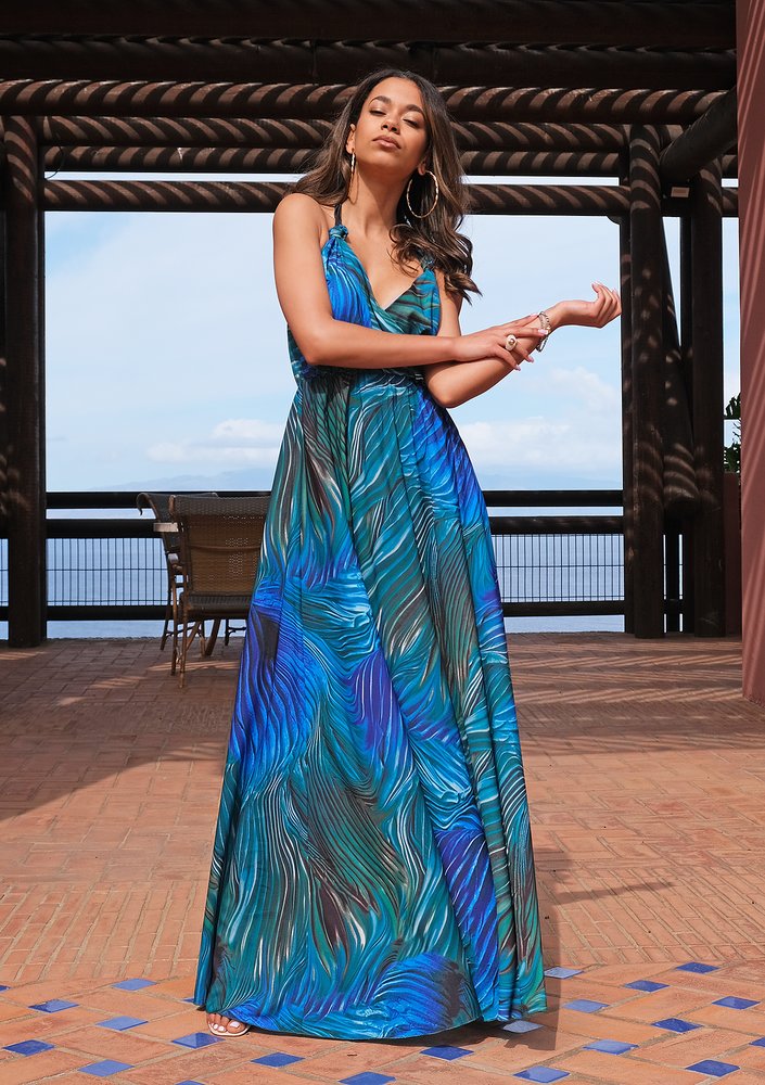 Letnia sukienka maxi Blue Waves