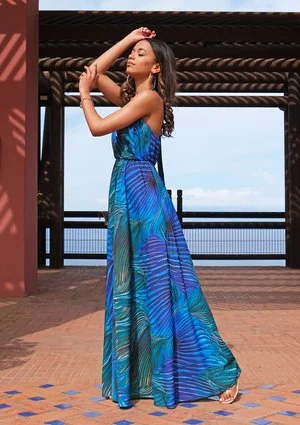 Maxi dress Blue Waves