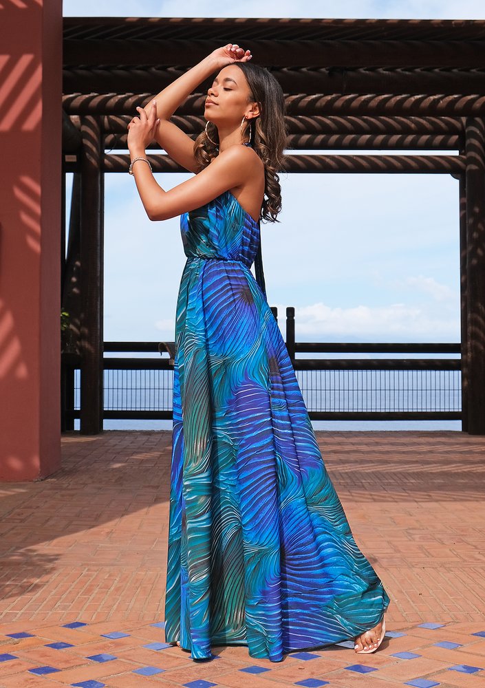 Letnia sukienka maxi Blue Waves