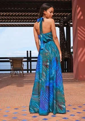 Maxi dress Blue Waves