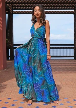 Maxi dress Blue Waves