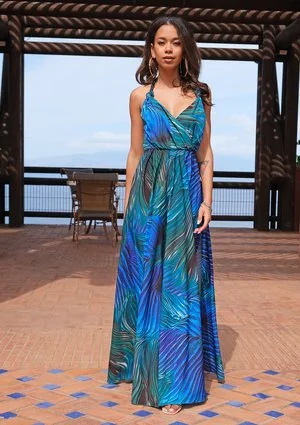 Maxi dress Blue Waves