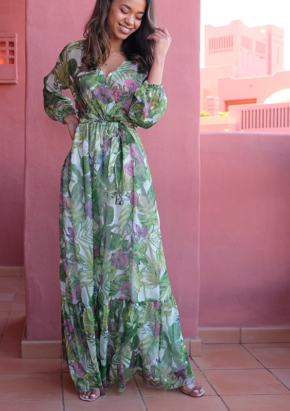 Maxi chiffon dress Misty Flora