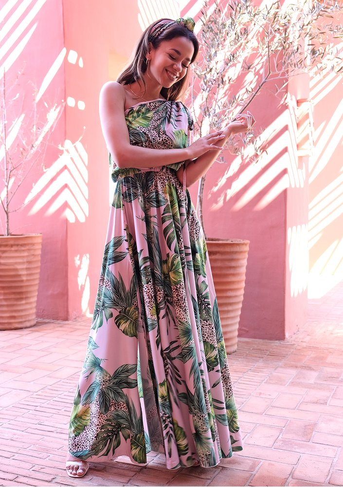 Sukienka maxi Powder Monstera