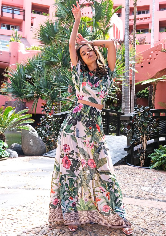 Spódnica maxi Tenerife Garden