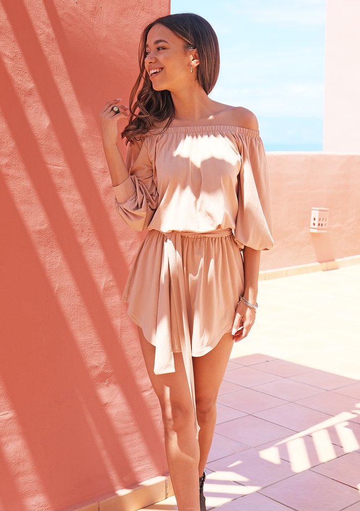 Summer boho beige jumpsuit