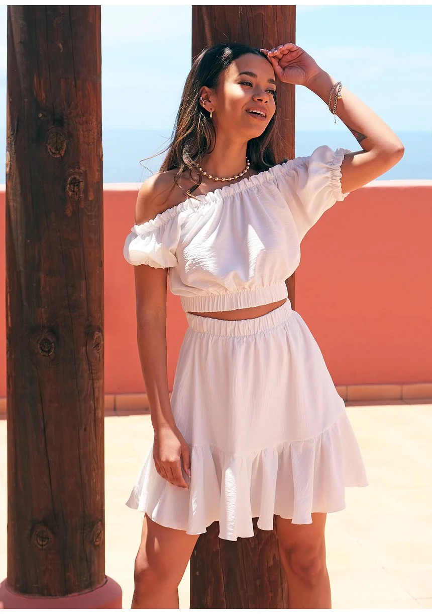 Summer creamy white skirt