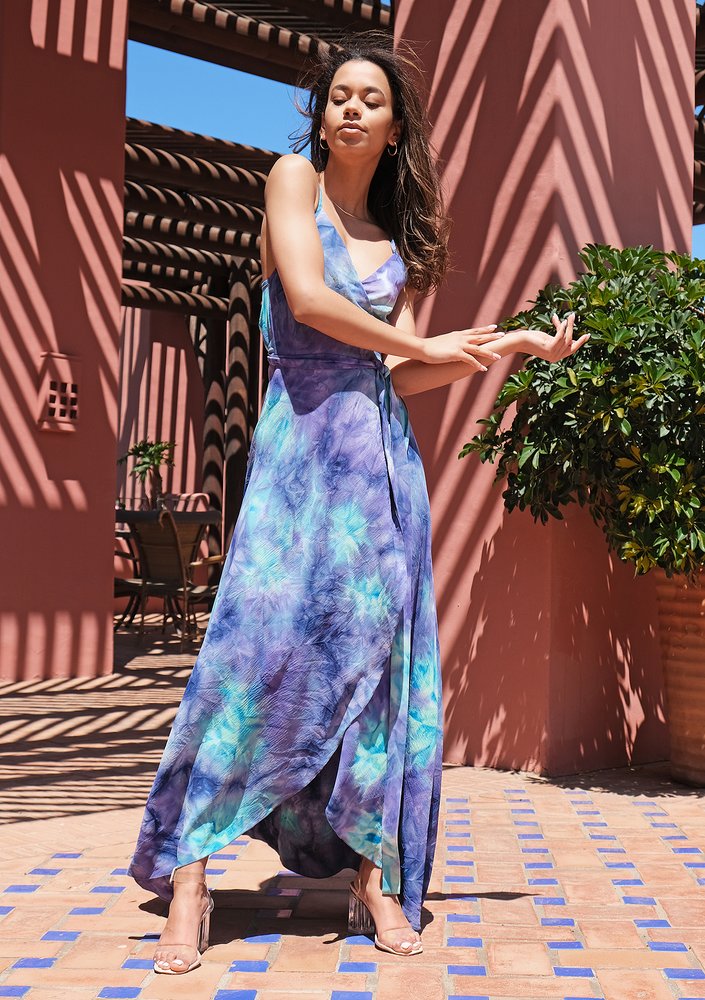 Maxi blue tie dyed dress