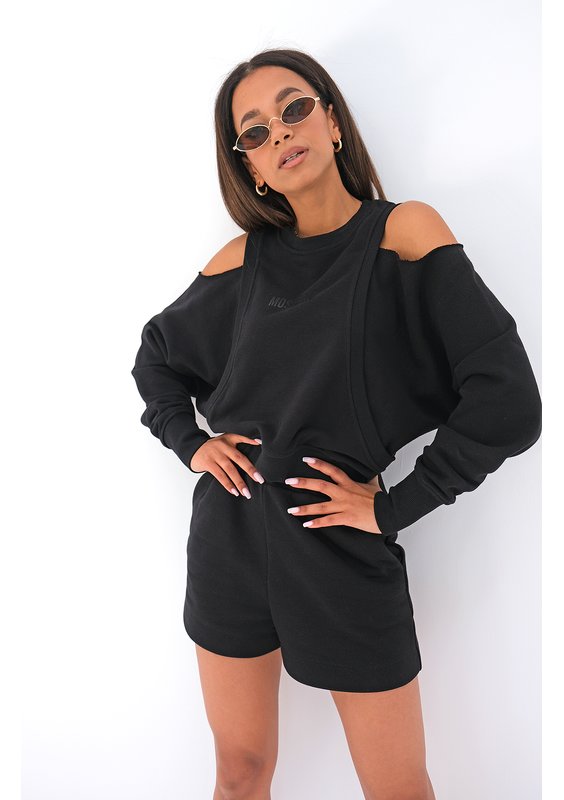 Bluza z odkrytymi ramionami Czarna ILM