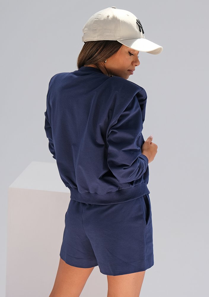 Sweatshirt with shoulder pads Navy