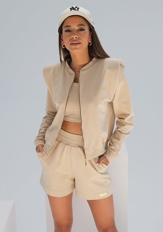 Rozpinana bluza z poduszkami Beige ILM