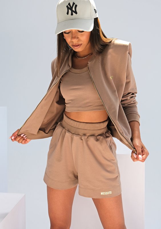 Sweatshirt with shoulder pads Coffee