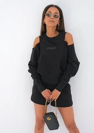 Sweatshirt with open shoulders Black
