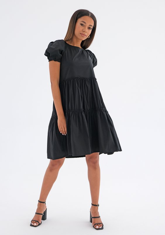 Tiered mini black dress