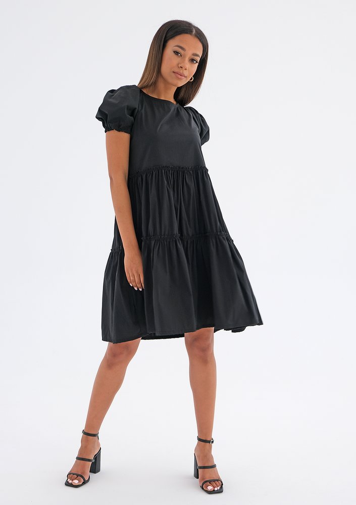 Tiered mini black dress