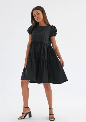 Tiered mini black dress