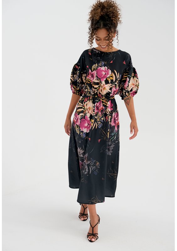 Sukienka midi Black Peony