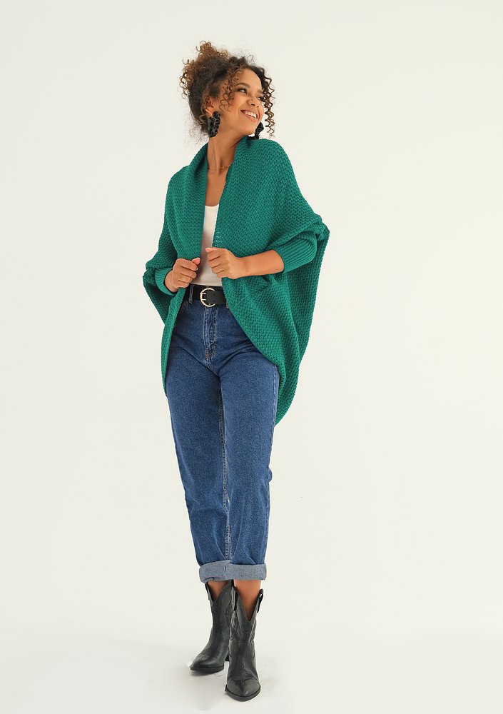 Vila - emerald green oversize cardigan
