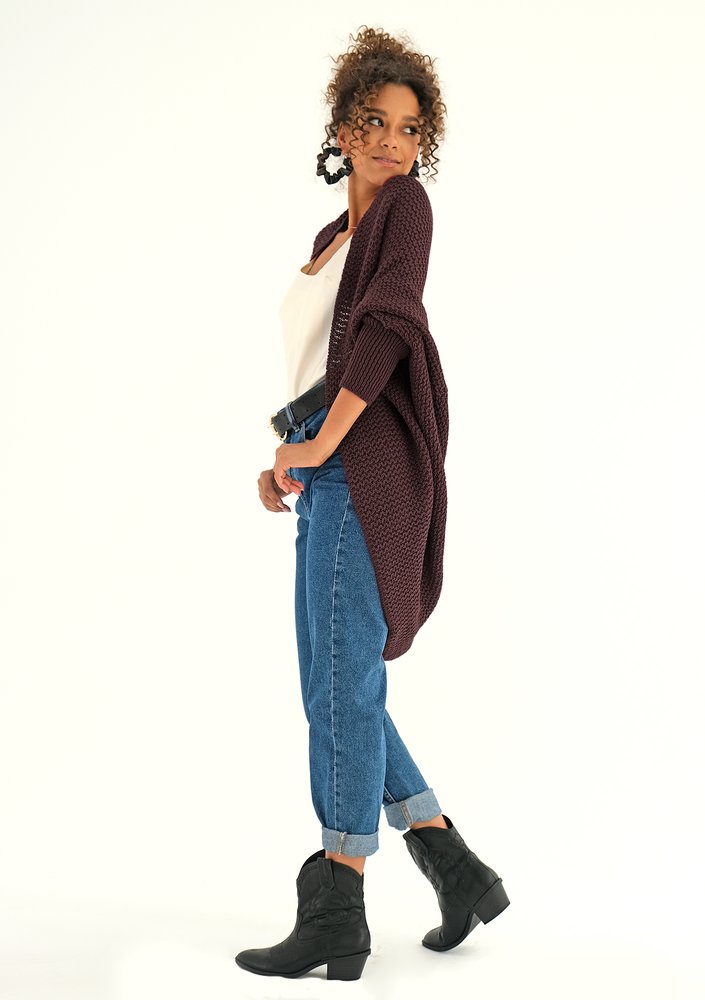 Classy oversize cardigan Chocolate