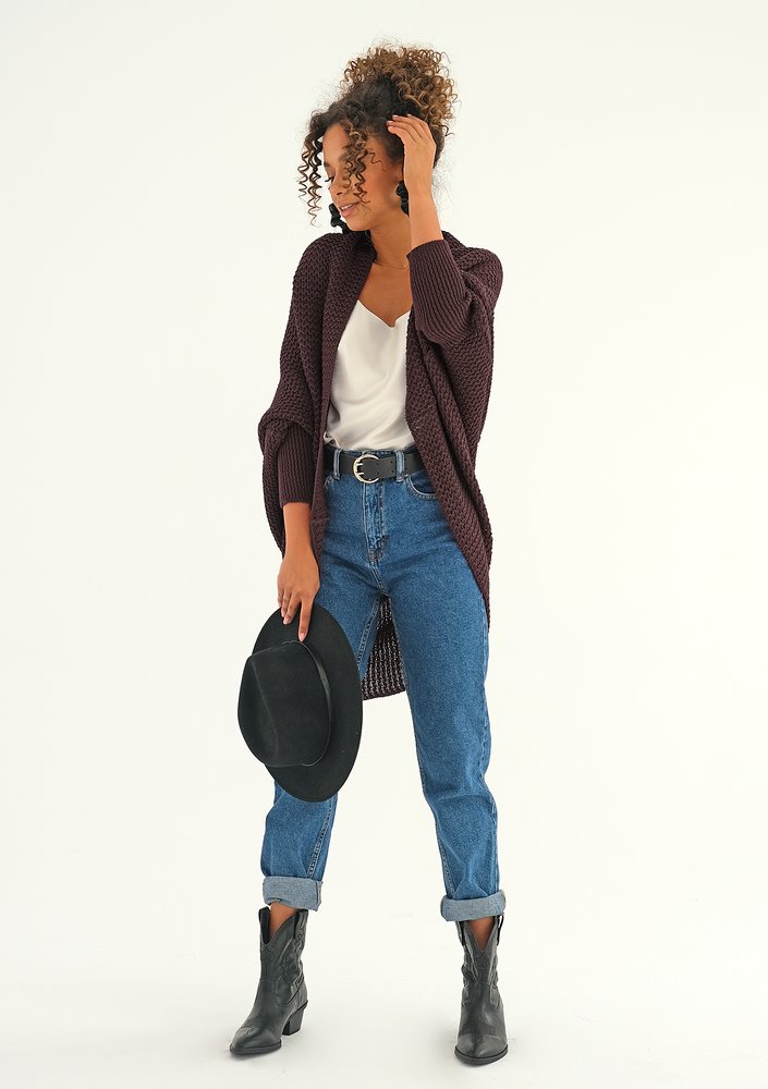 Classy oversize cardigan Chocolate