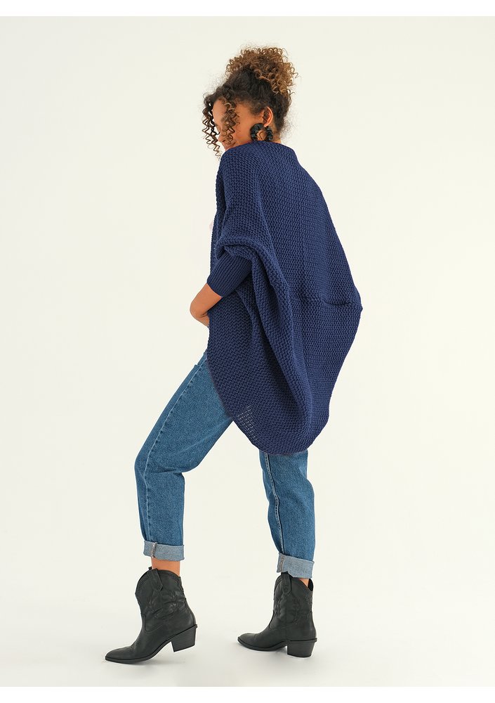 Classy oversize cardigan Navy Blue