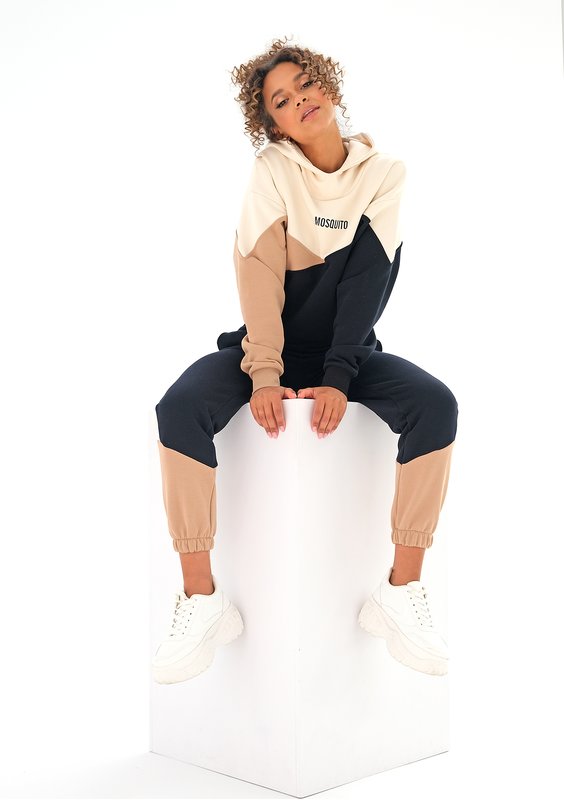 Tricolor sweatshirt Latte