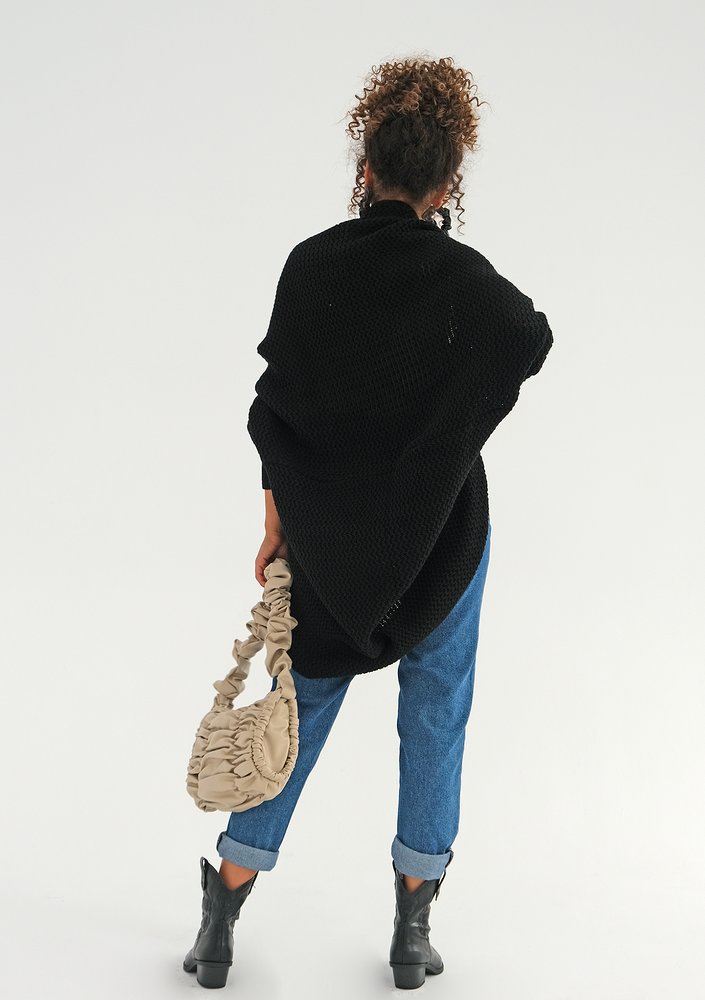 SWETER NARZUTKA OVERSIZE ILM A01 CZARNA