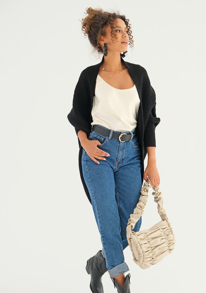 SWETER NARZUTKA OVERSIZE ILM A01 CZARNA
