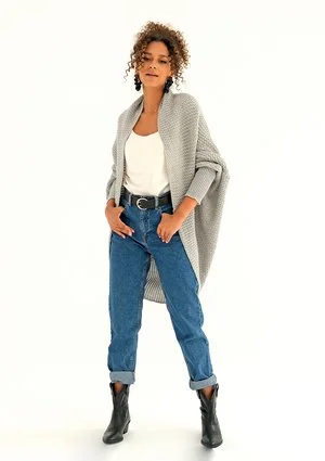 SWETER NARZUTKA OVERSIZE ILM A01 SZARY