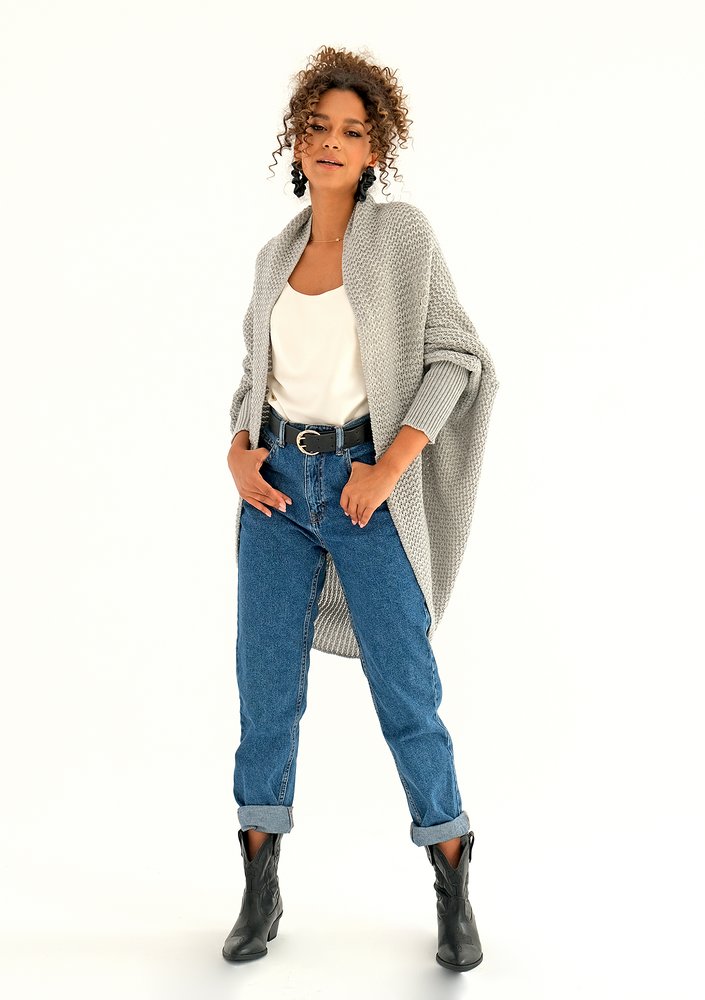 SWETER NARZUTKA OVERSIZE ILM A01 SZARA