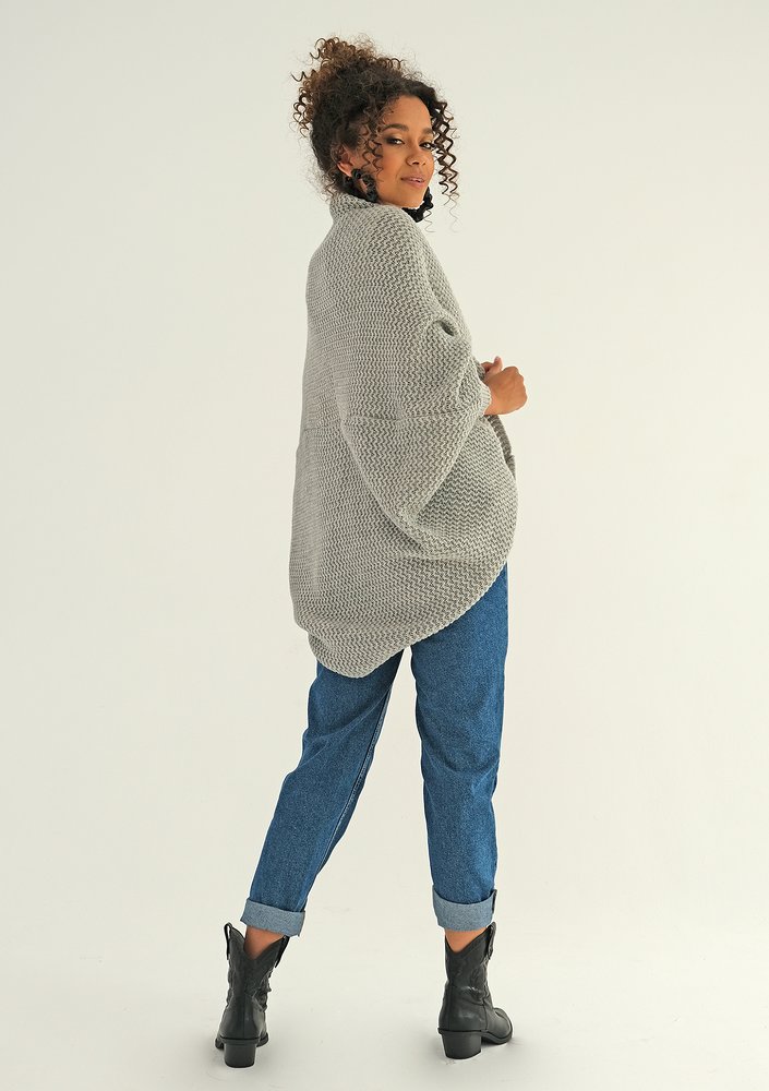 SWETER NARZUTKA OVERSIZE ILM A01 SZARA