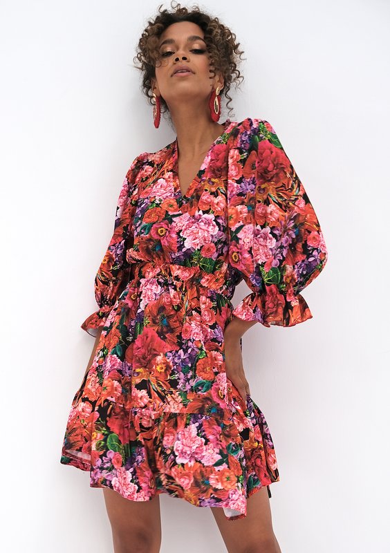 Mini dress Red Flowers