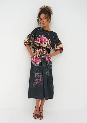 Sukienka midi Black Peony