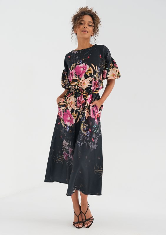 Sukienka midi Black Peony