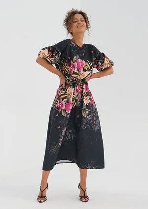 Sukienka midi Black Peony