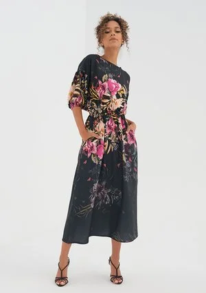 Sukienka midi Black Peony
