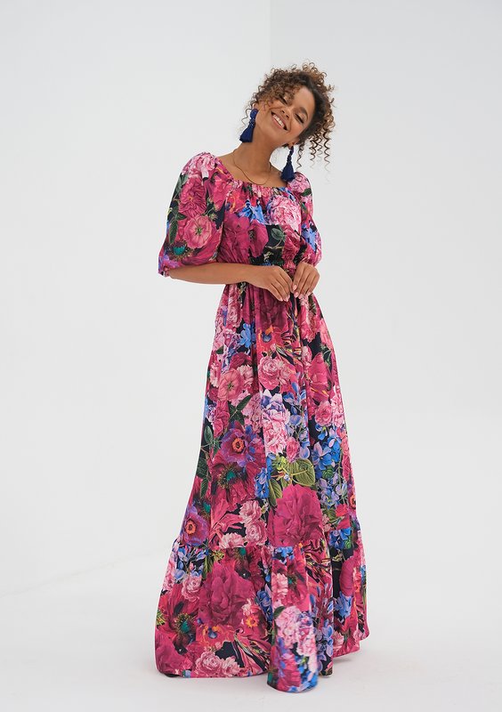Sukienka maxi Pink Flowers