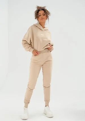 Dresowe spodnie damskie Sand beige ILM