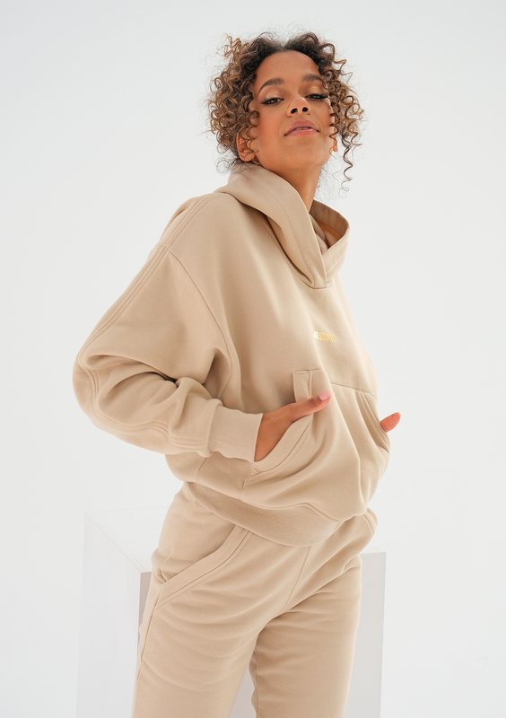 Bluza z kieszenią i kapturem Sand Beige ILM