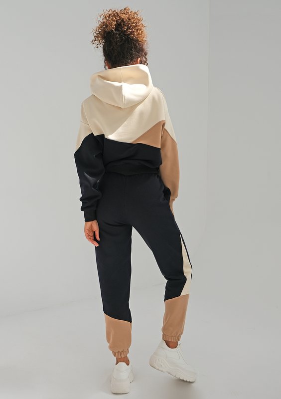 Spodnie z łączonych kolorów Latte