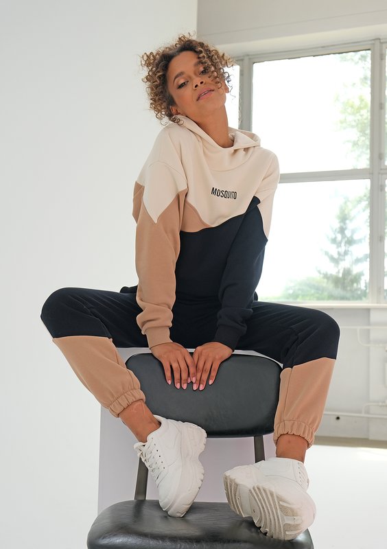 Bluza z łączonych kolorów Latte