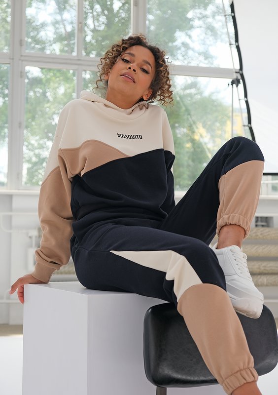 Bluza z łączonych kolorów Latte