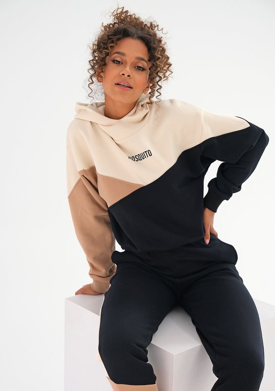 Tricolor sweatshirt Latte