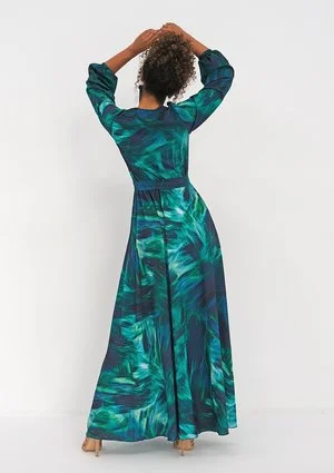 Maxi dress Teal Waves