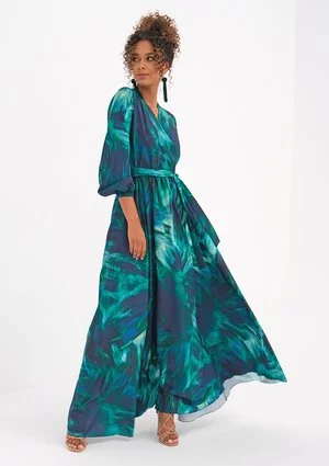 Maxi dress Teal Waves