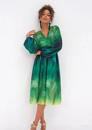 Sukienka midi Ombre Green