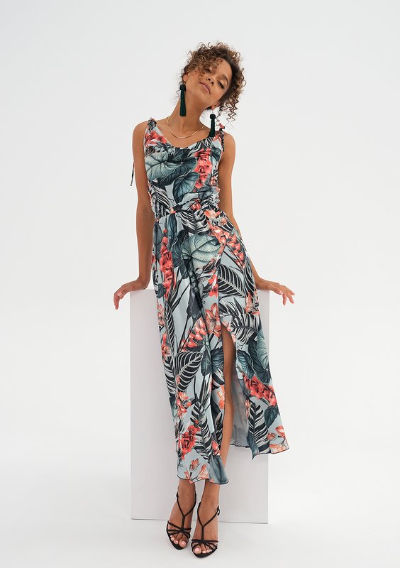 Midi dress Exotic Leaves