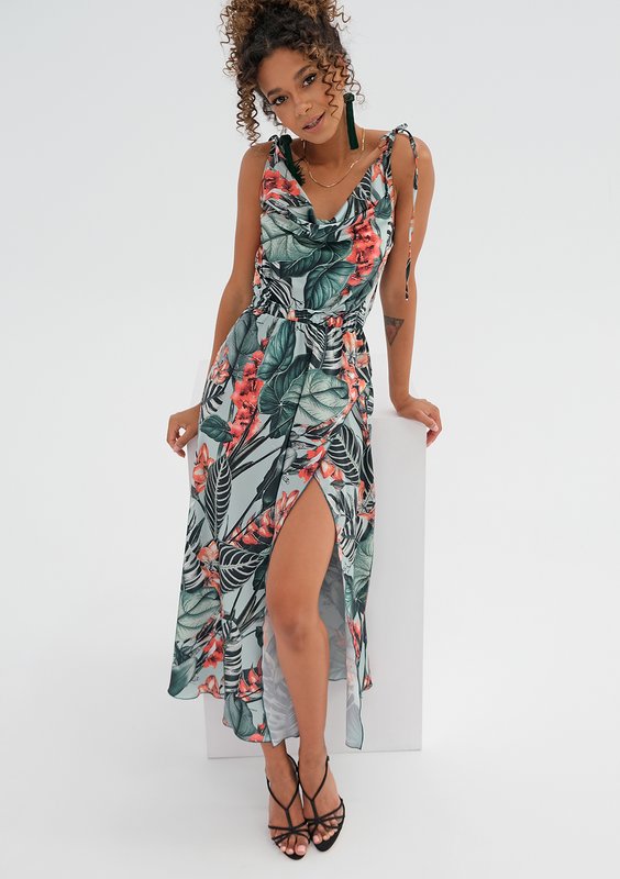 Midi dress Exotic Leaves