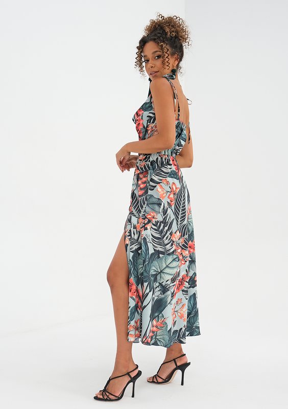 Midi dress Exotic Leaves