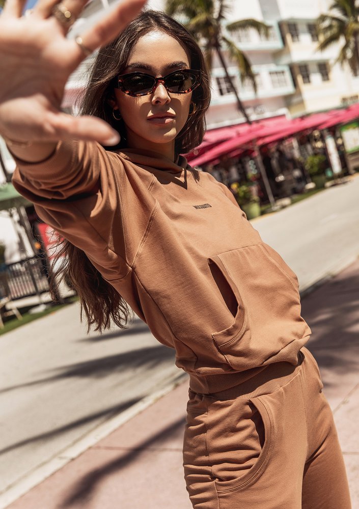 Hoodie with raglan sleeves Toffee